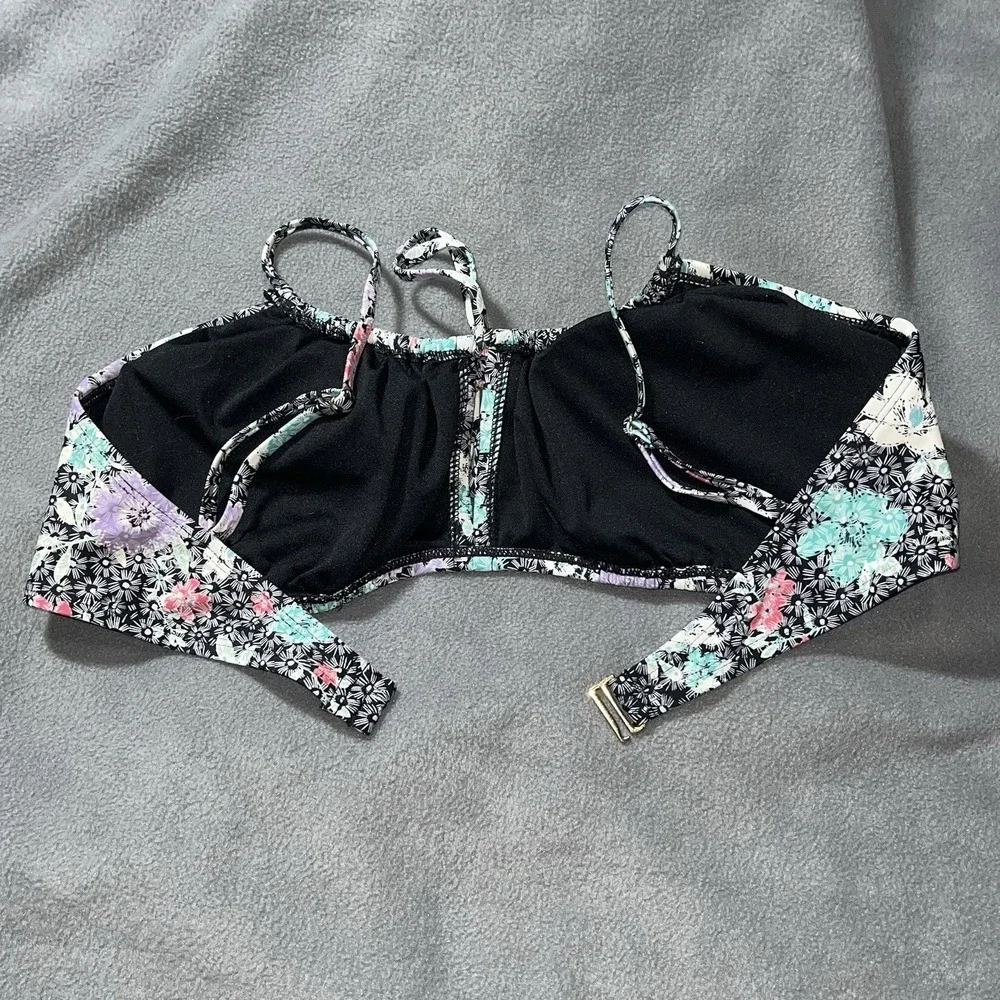 Time and Tru 2 Piece Floral‎ Bikini Swimsuit Set Women's XL Top/Lg Bottom